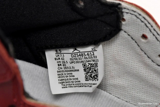 Boostmaster lin Retro Chicago Jordan and Found Lost High OG 1 DZ5485-612 0805